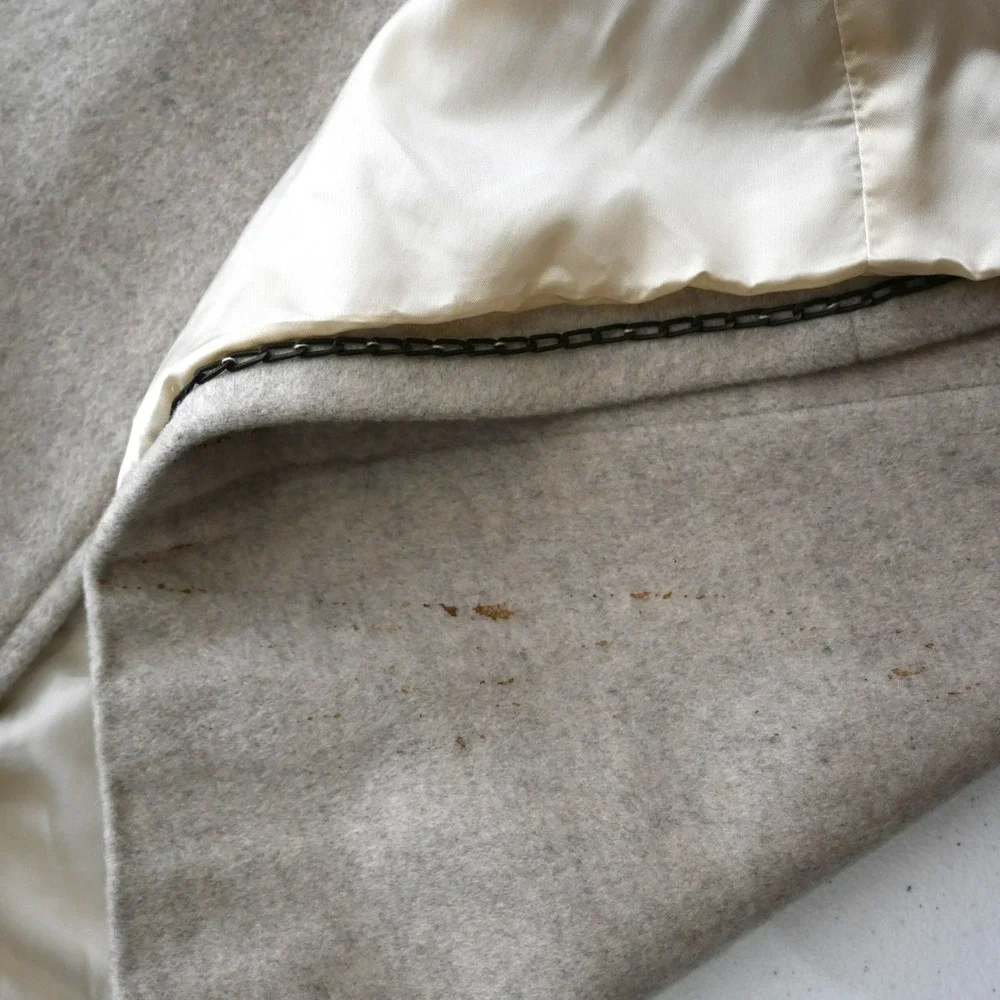 Alexander McQueen Oatmeal Cashmere Open Coat Size 44 / Approx. Medium